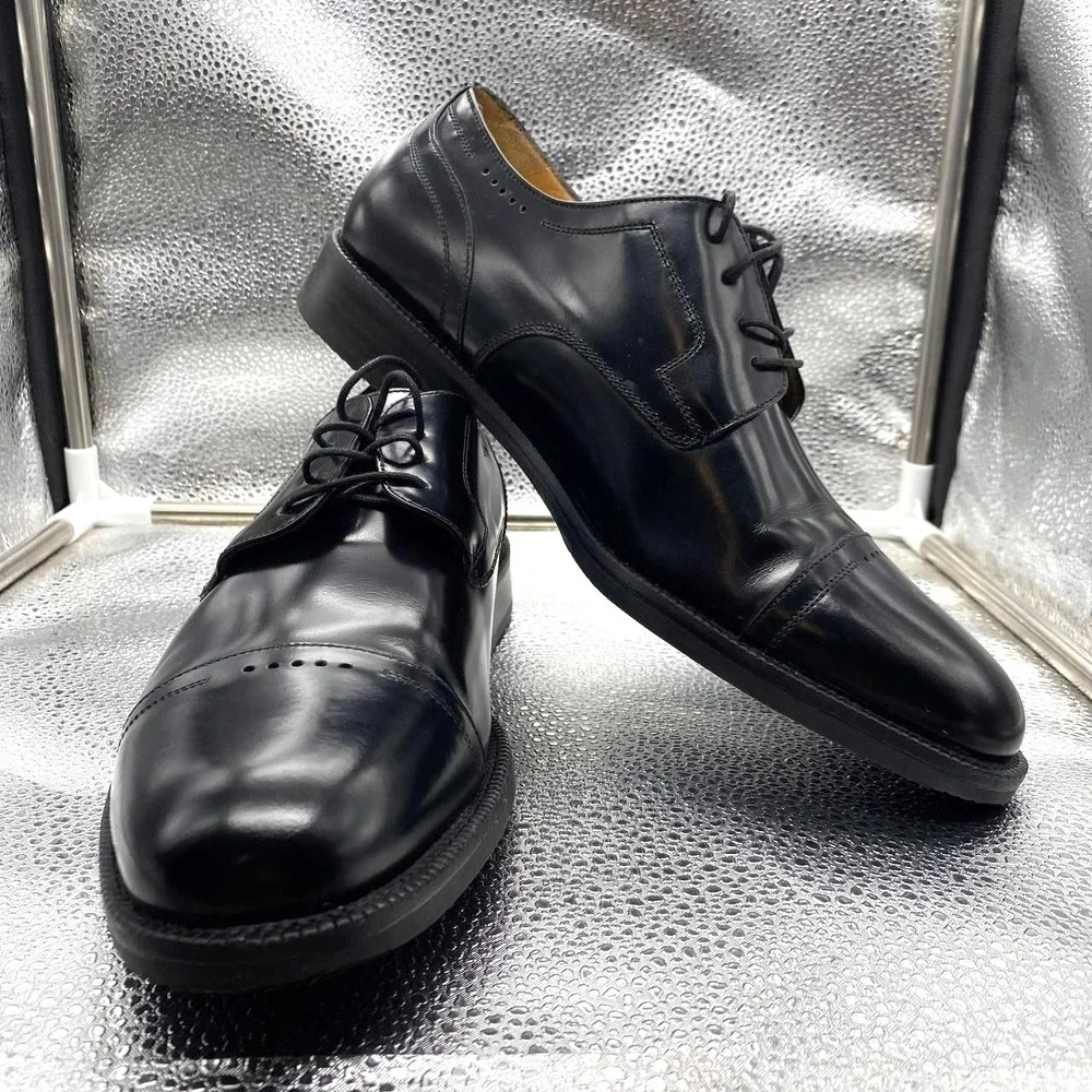 Johnston‎ & Murphy Signature Series Bradford Oxfords Shoes Mens 8 Black Leather